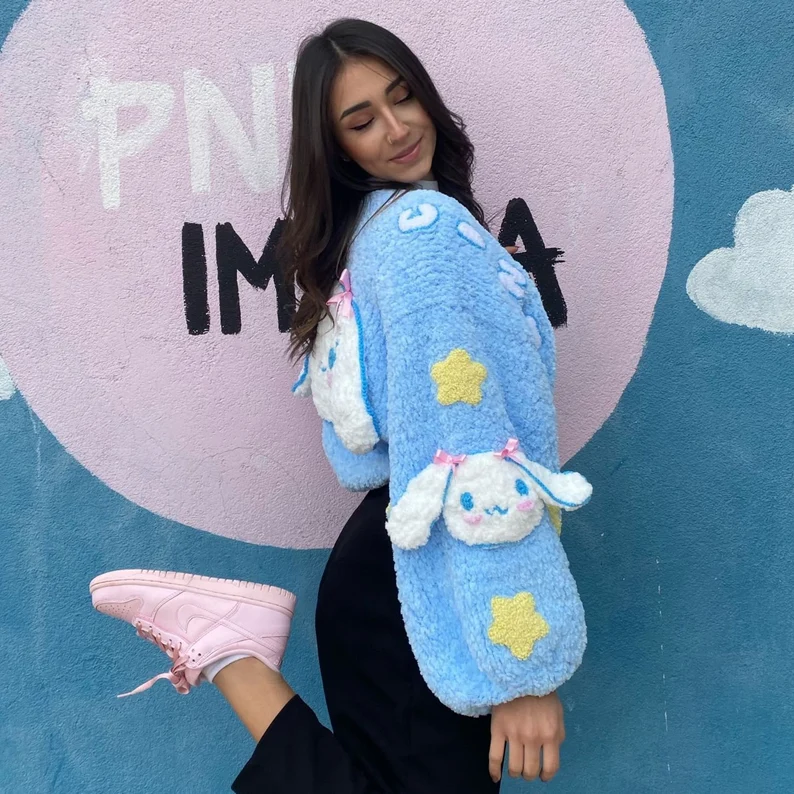 Mavi Cinnamoroll Hırka