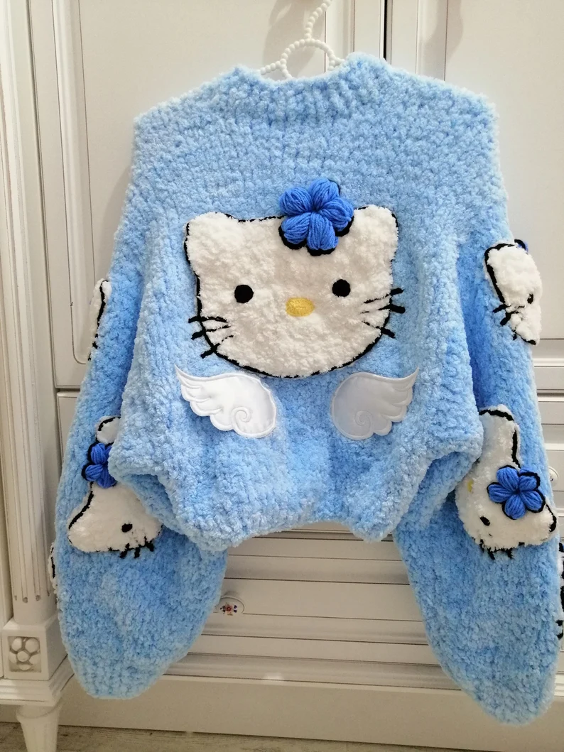 Hello Kitty Peluş Hırka Mavi